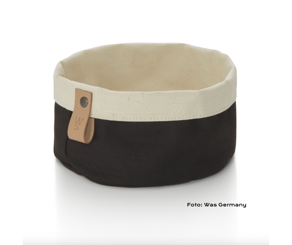 Riidest leivakorv 25*18*12cm must/beež, puuvill