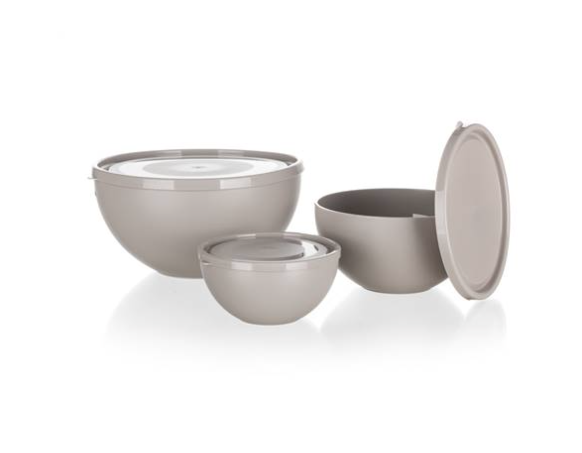 Kaanega kauss 3tk, 0,2+0,5+1,2 liitrit, plast