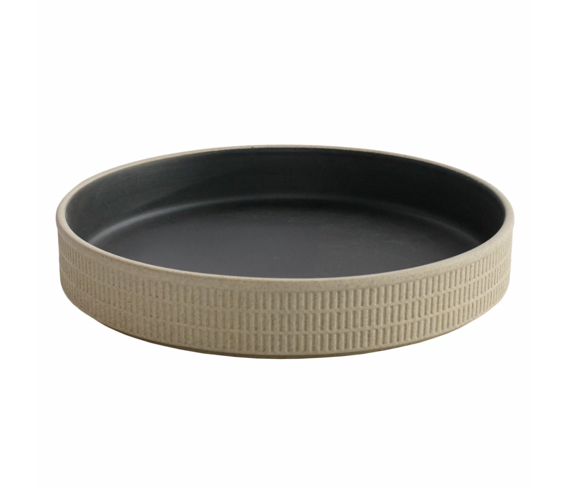 Sügav taldrik 22cm Verlo Zen, portselan, beež ja must