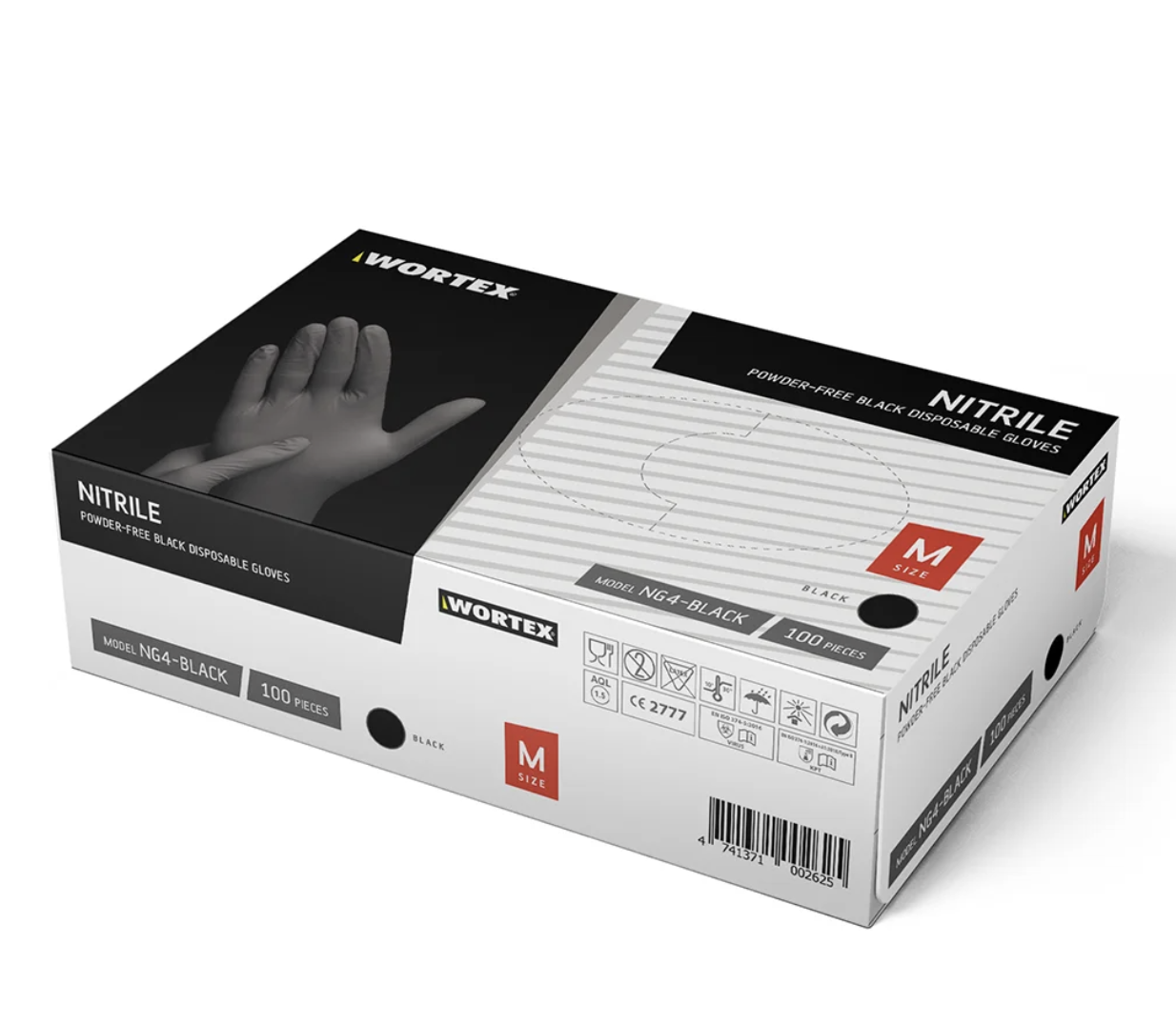 Kummikindad / nitriilkindad WORTEX suurus L, 100 tk, puudrivabad
