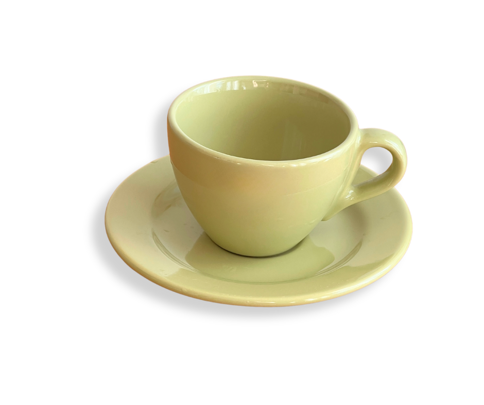 Kohvitass 250 ml koos alustassiga Amande, heleroheline, keraamika