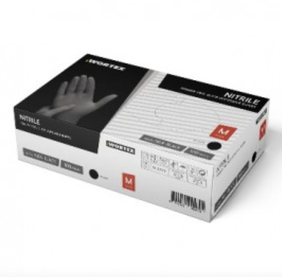 WORTEX nitriilkindad 100 tk/pk puudrita MUST S