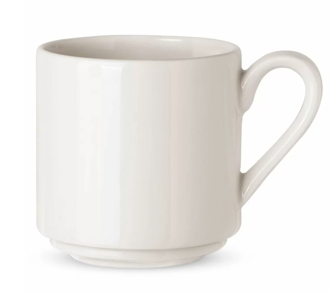 Ladustatav tass 230ml koos alustassiga Verlo Forte, portselan, elevandiluuvalge