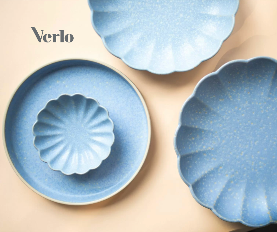 Väike lillekujuline kauss 220ml Verlo Woda, sinine, portselan