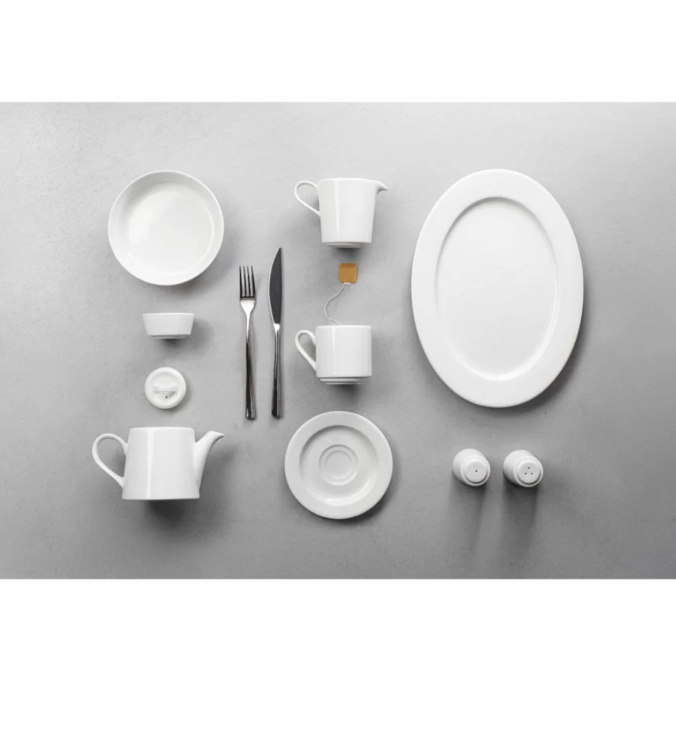 Ladustatav tass 230ml koos alustassiga Verlo Forte, portselan, elevandiluuvalge