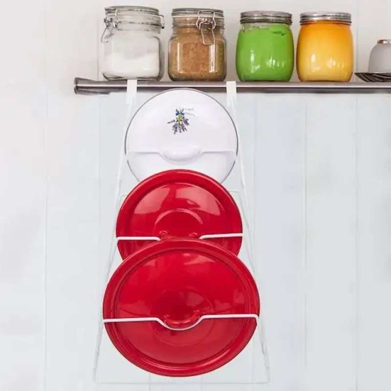 Potikaane hoidja seinale, valge, metall