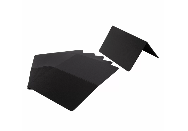 Lauakaart / kriiditahvel polüpropeen, must 10.8x9cm, 6tk