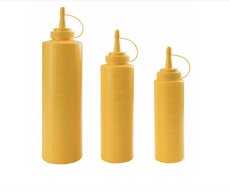 Pudel külmadele kastmetele / kastme dispenser 700 ml, kollane