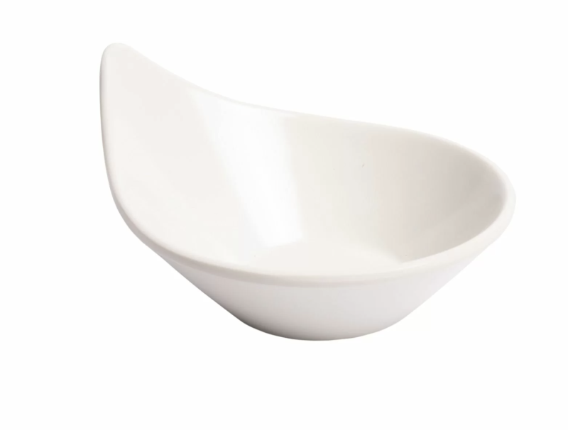 Tilgakujuline dipitops / kastmetops 70 ml, valge, melamiin