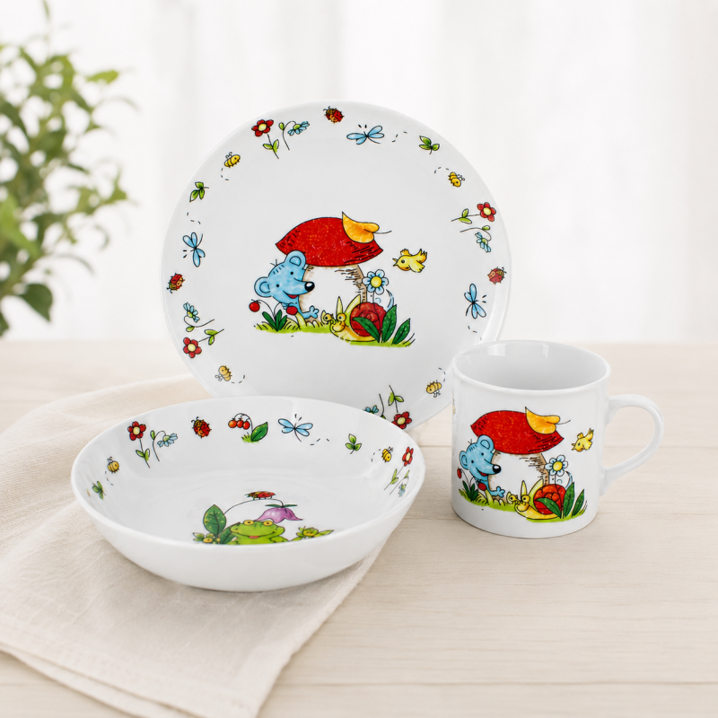 Lastenõude komplekt / lasteserviis Seeneke, portselan