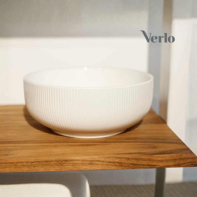 Suur salatikauss 3.4 liitrit Metro, portselan, valge