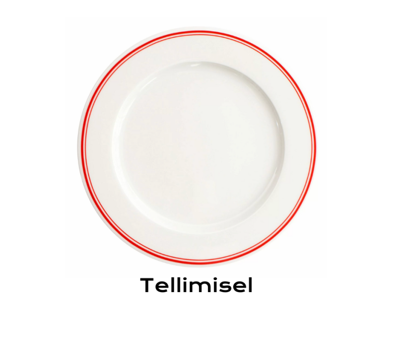 Taldrik punaste triipudega 270 mm, Forte Rivo Verlo, portselan