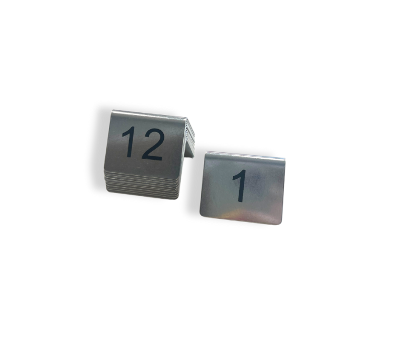 Lauanumbrid 1-12, metall