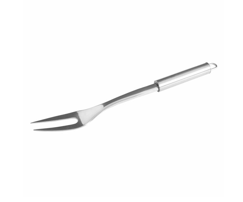 Grillkahvel / toidu pööramiskahvel riputusaasaga, 33 cm, roostevaba teras